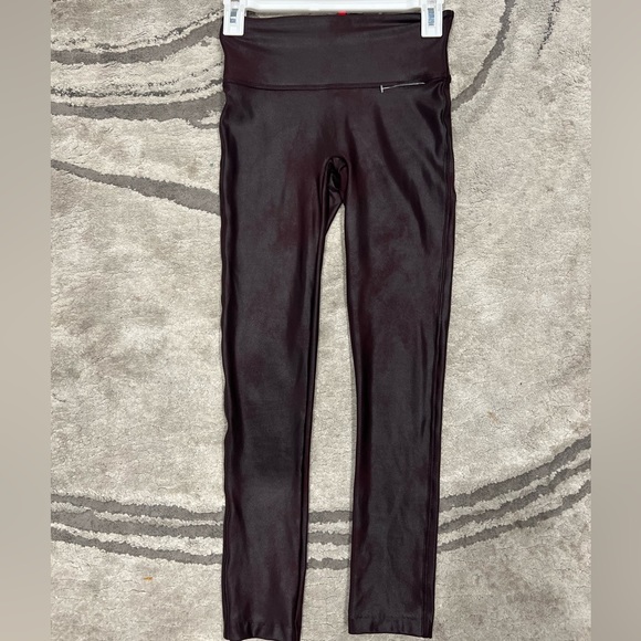 Spanx Faux Leather Legging in Burgundy - Picture 4 of 15